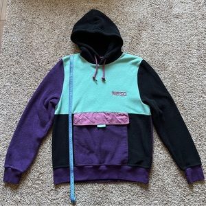 WeSC Unisex Colour Block Fleece Hoodie w/ Pouch Pocket size Men’s S or Women’s M